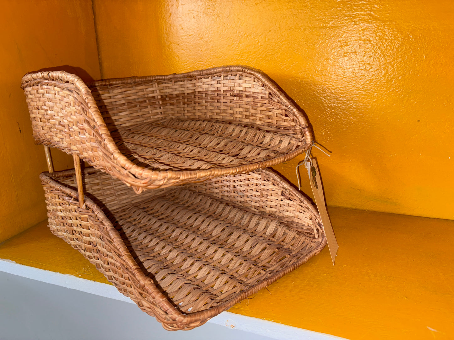2-Tier Filing Tray - Adorned with Elephant Grass Straw